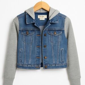 Treasure & Bond Girls XL (14/16) Denim Hoodie Jacket – Also Fits Petite Women’s